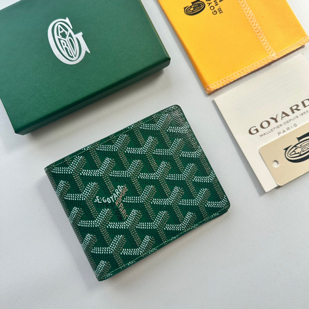 Goyard Green Printed Slim Wallet