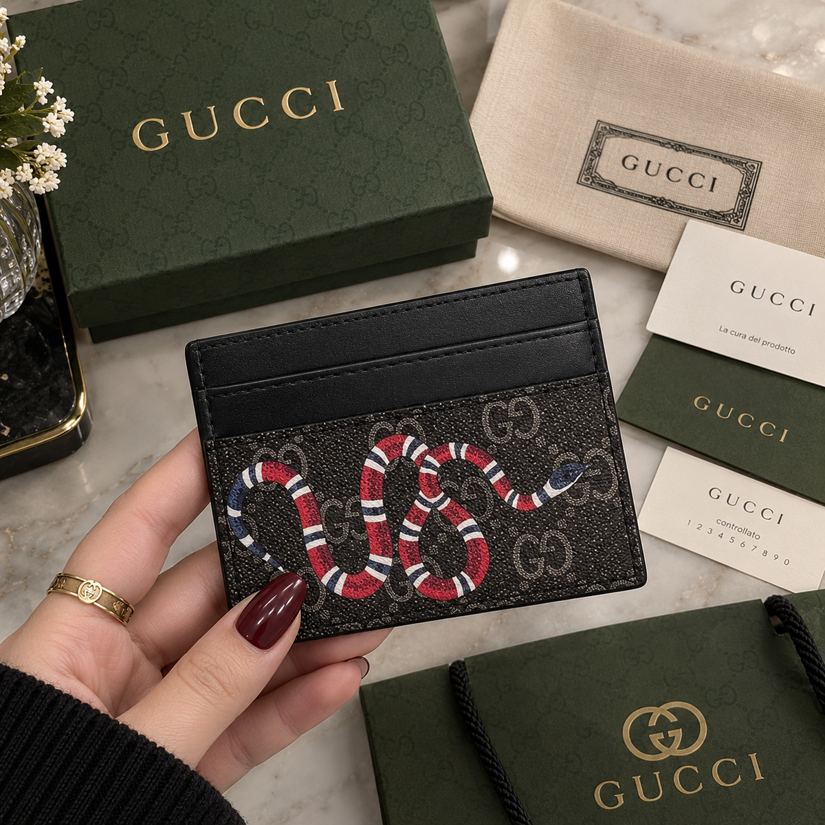 Gucci Snake Black Cardholder