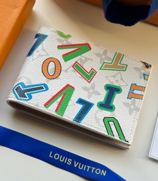 LV White Monogram Printed Wallet