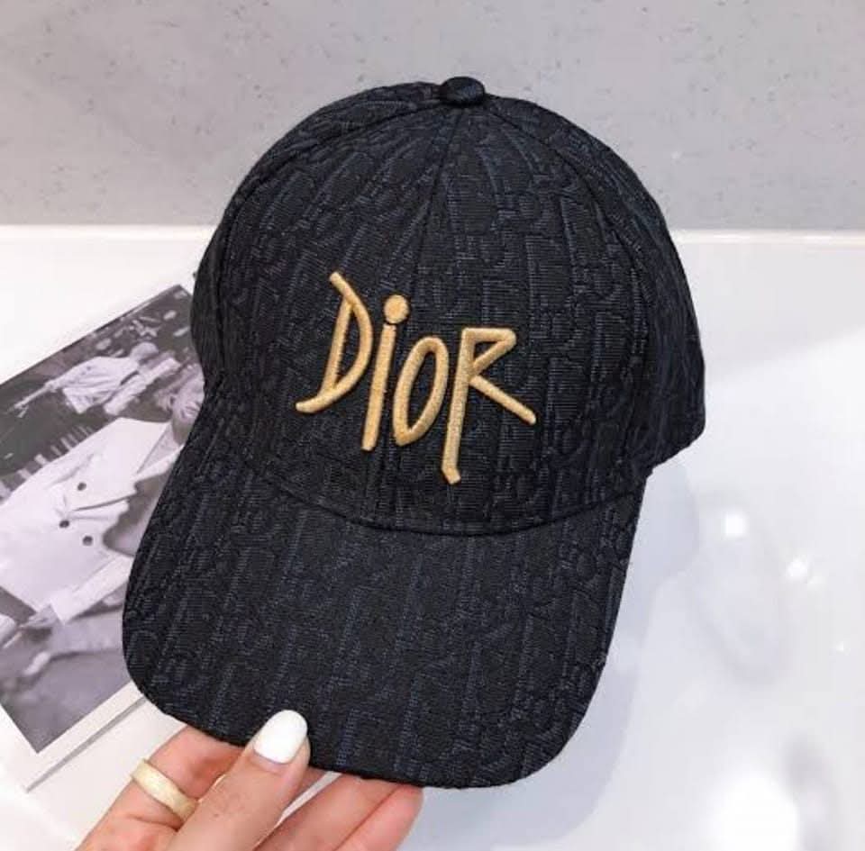 Dior Black Embroided Cap