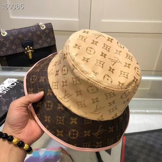 LV Brown Logo Printed Hat