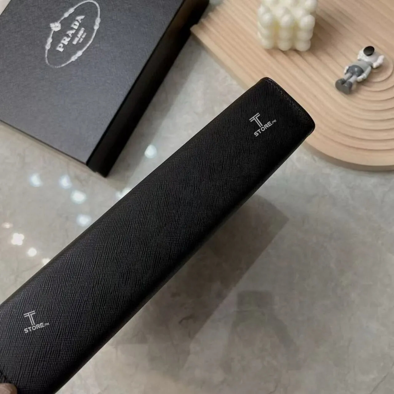 Prada Black Plain Pochette Men's Clutch