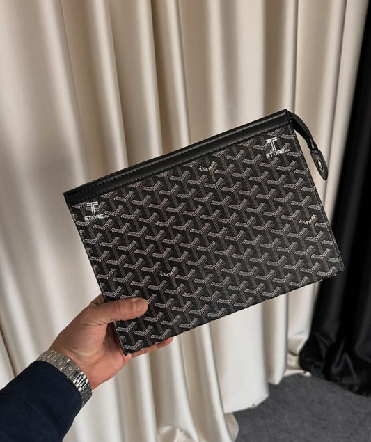 Goyard Black Printed Pochette Men's Clutch