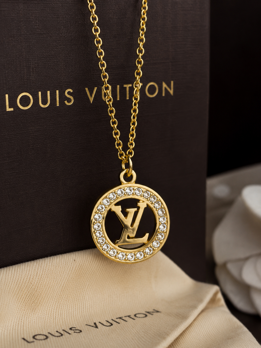 LV Golden Round Necklace