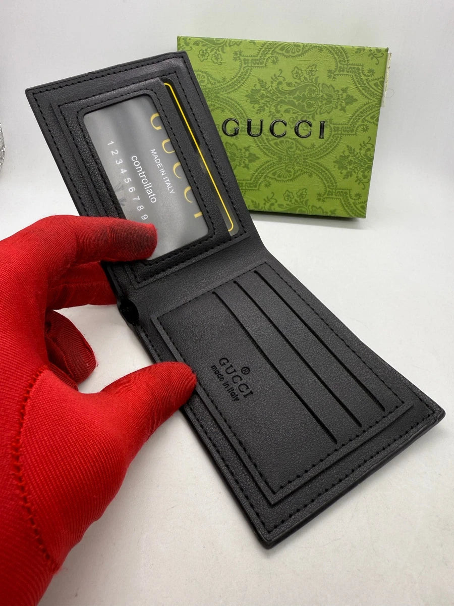 Gucci Black GG Plain Wallet