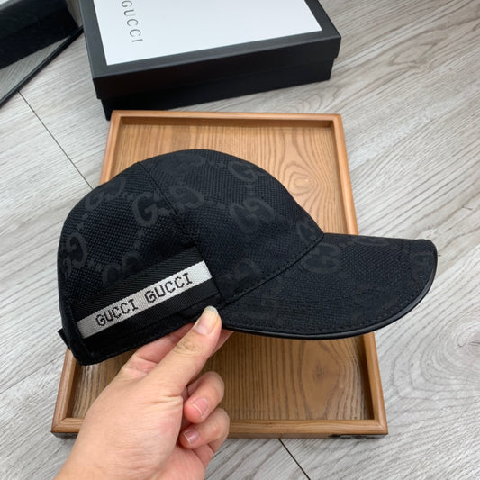 Gucci Black Side Printed Strip Cap