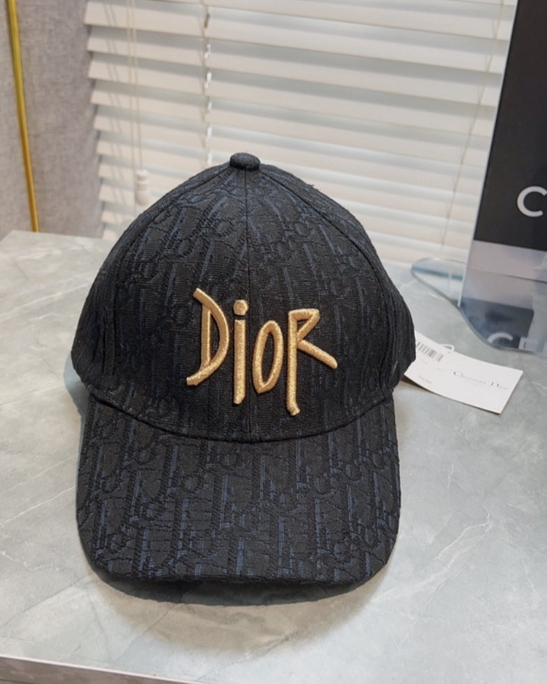 Dior Black Embroided Cap