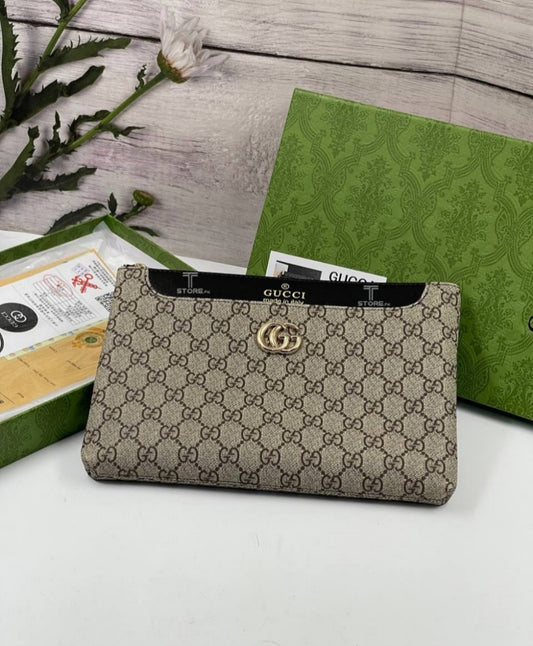Gucci Beige Logo Printed Leather Men's Handbag