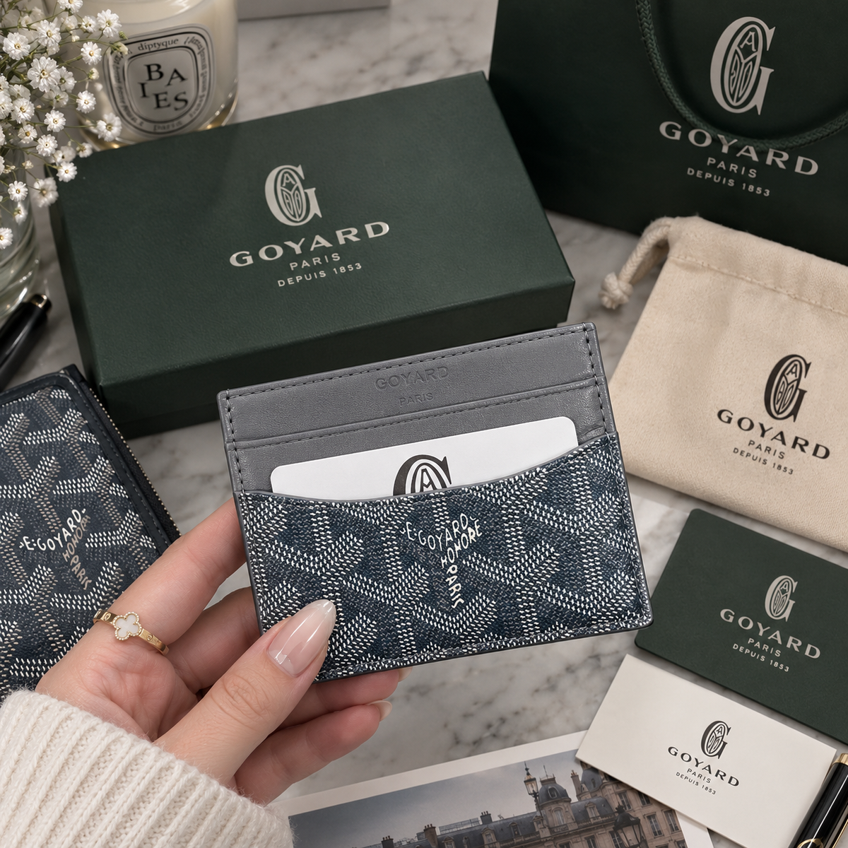 Goyard Saint Sulpice Grey Cardholder