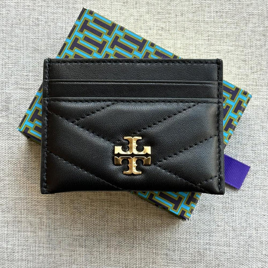 Tory Burch Black Plain Logo Cardholder