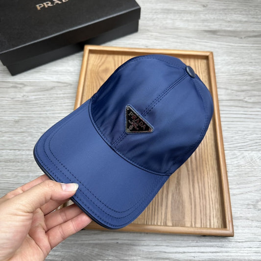 Prada Plain Front Logo Blue Cap