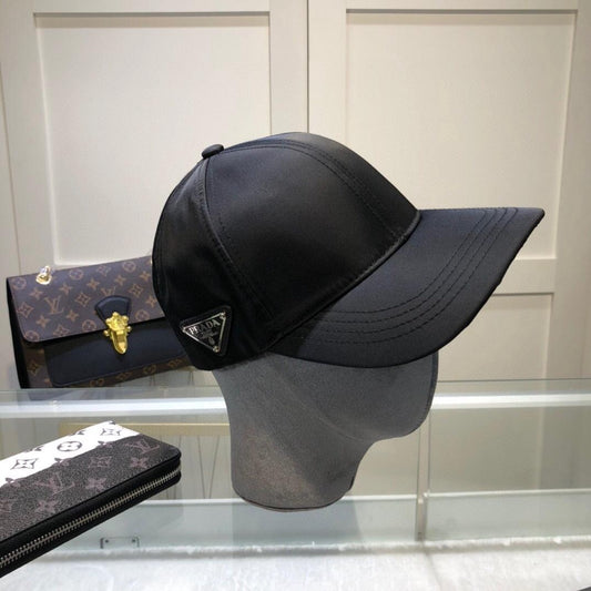 Prada Plain Side Logo Black Cap