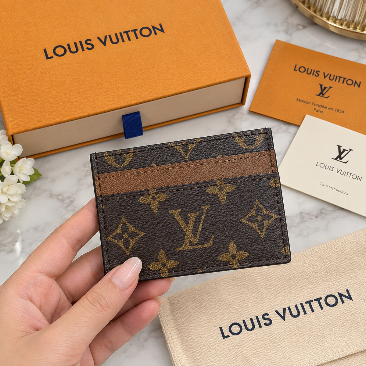 LV Brown Flower Cardholder