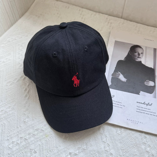 Polo Black Plain Cap