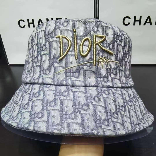 Dior Embroidered Gray Logo Printed Hat