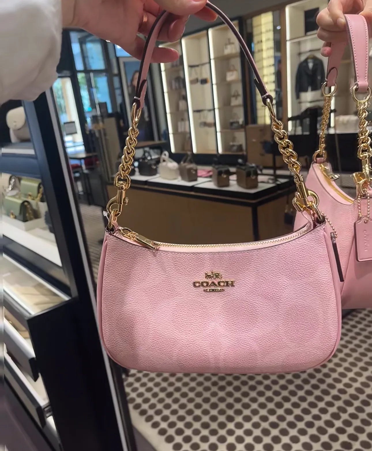 Coach Teri Shoulder Pink Bag For Women