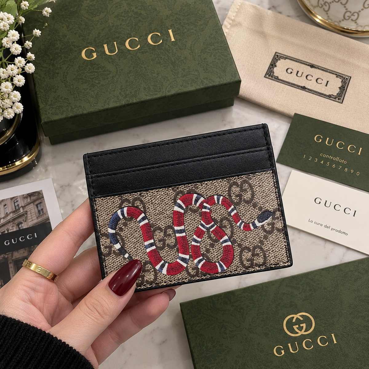 Gucci Snake Beige Cardholder