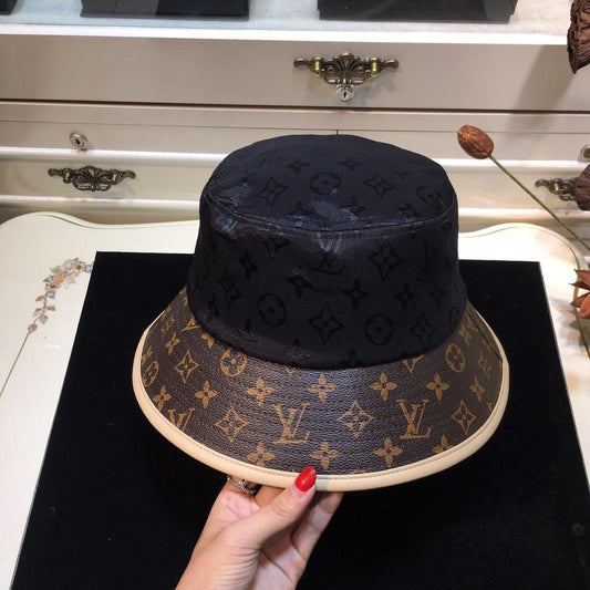 LV Black Logo Printed Hat