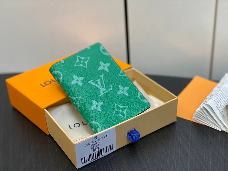 LV Green Flower Pocket Organizer/Cardholder