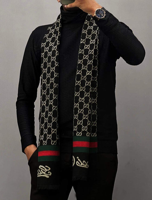 Gucci Printed Black and Brown Muffler