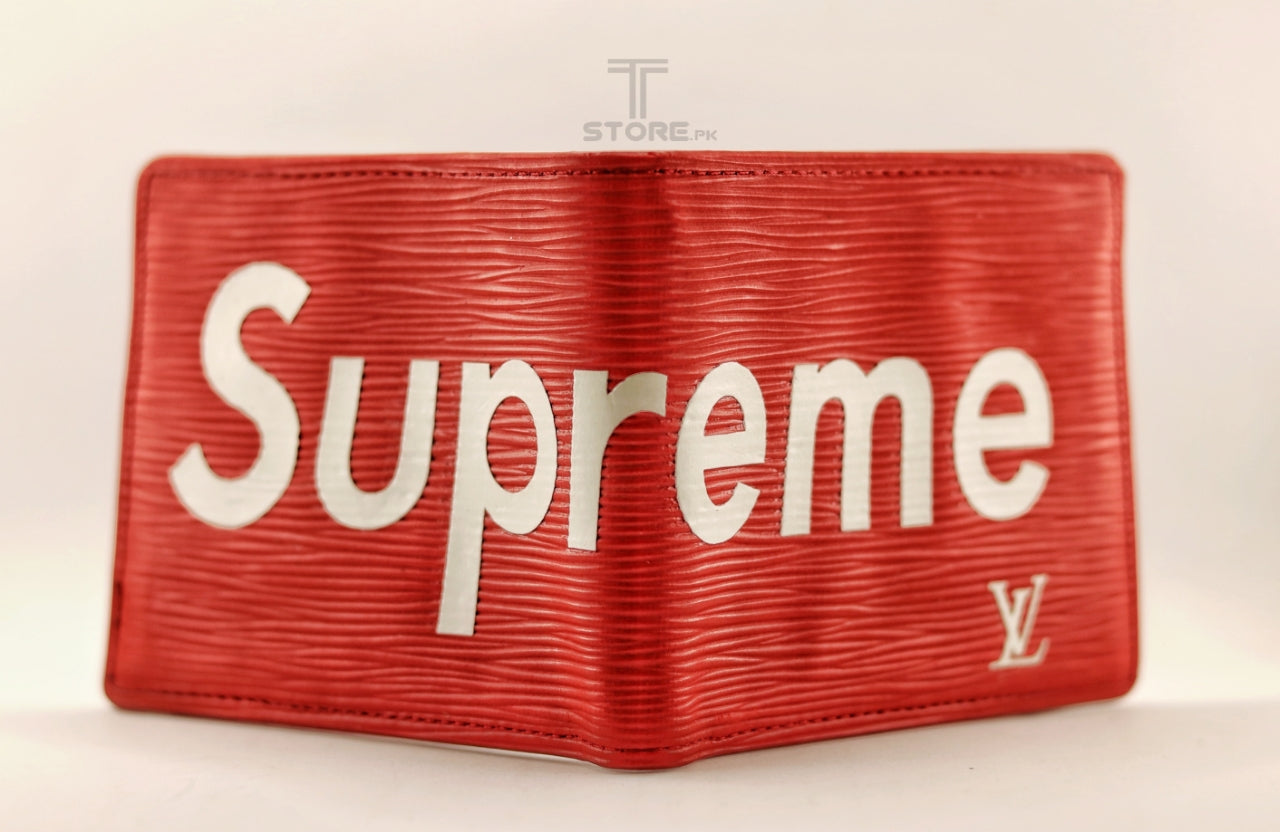 LV Supreme Red Wallet - T Store.pk