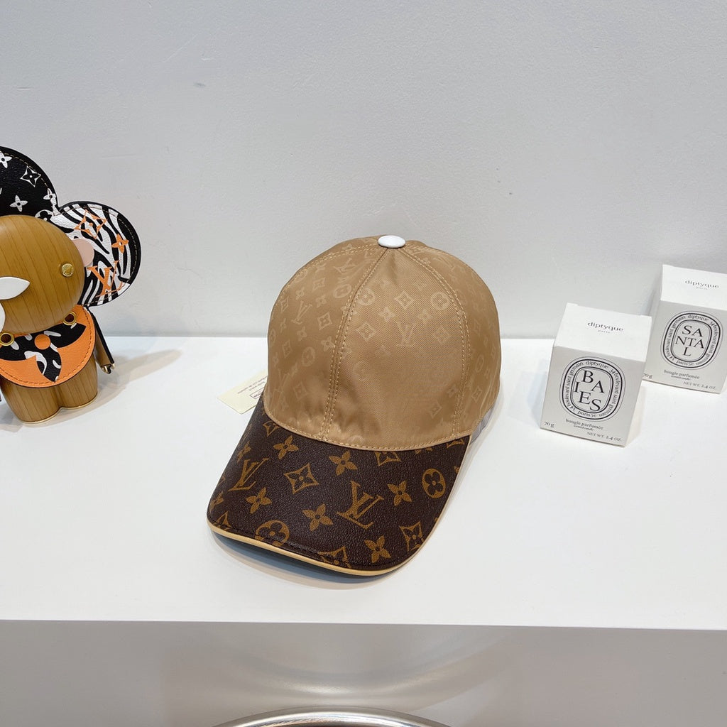 LV Logo Printed Brown Cap