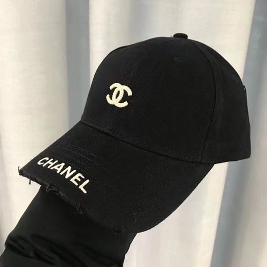 Chanel Logo Printed Black Cap