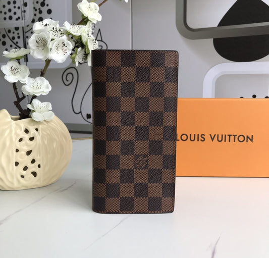 LV Check Plaid Brown Long Wallet - T Store.pk