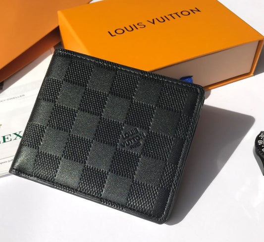 LV Black Plaid Check Wallet - T Store.pk