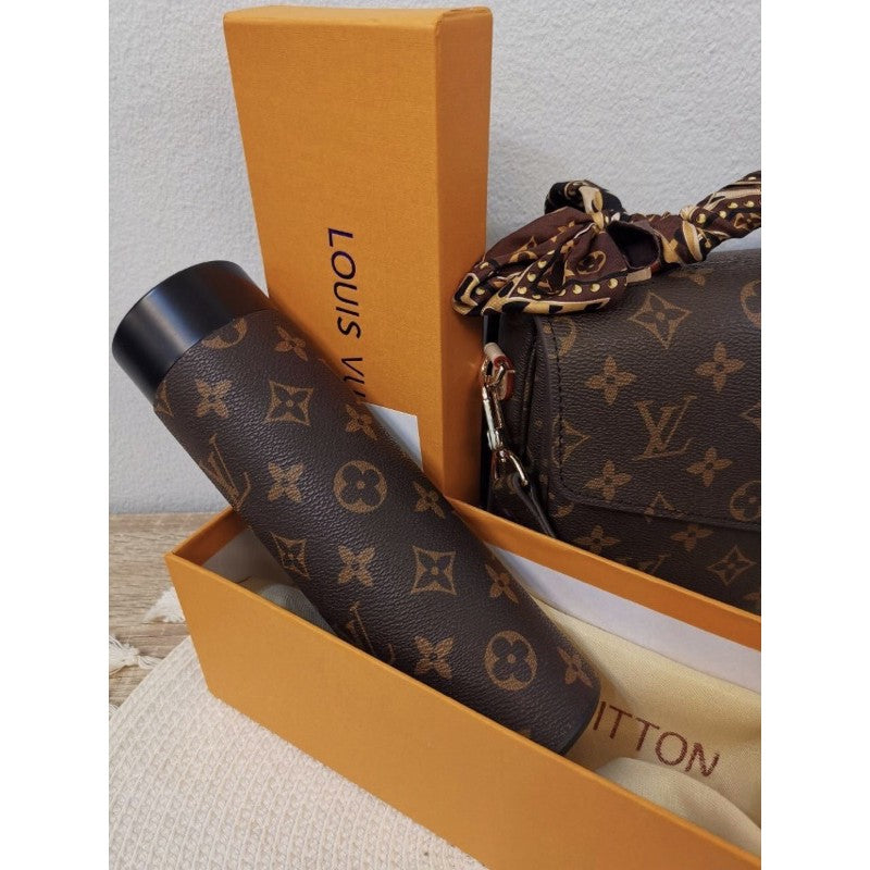 LV Monogram Brown Thermo Flask LED Display Temperature Bottle