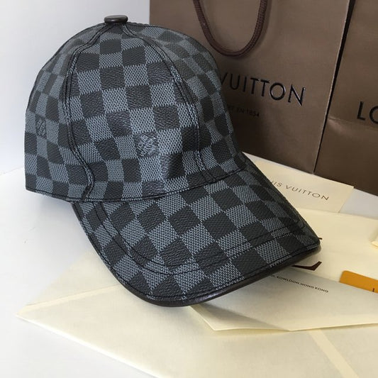 LV Plaid Check Black Cap