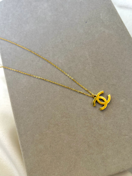 Chanel Logo Golden Necklace - T Store.pk